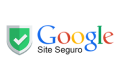 Logo da Google com um texto informando que o site é seguro
